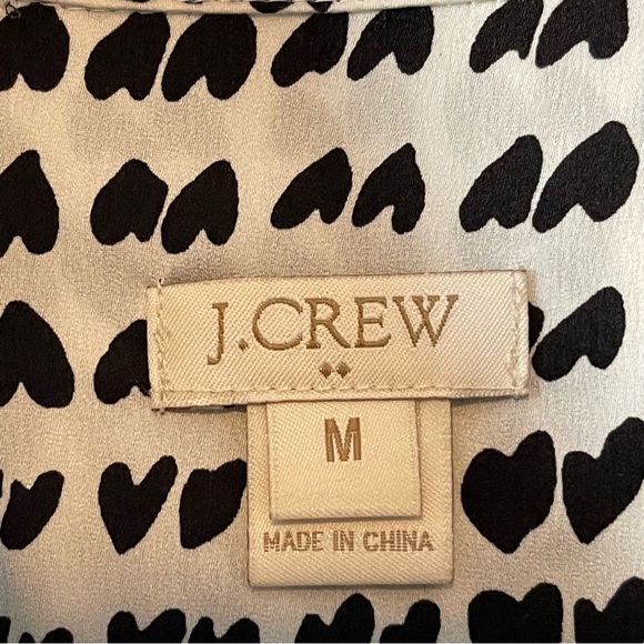 J Crew Heart Print Long Sleeve Blouse Size Medium - Picture 10 of 10